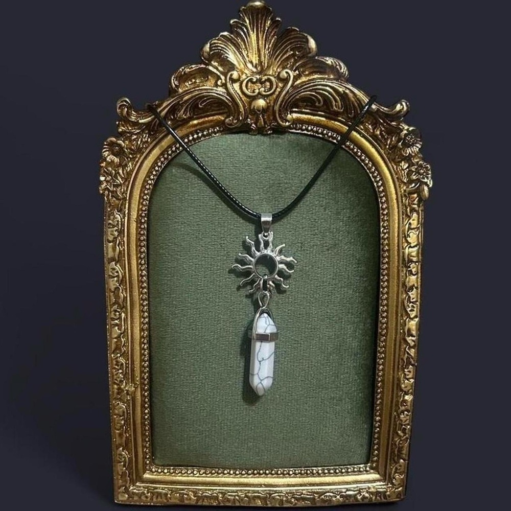 Silver sun necklace